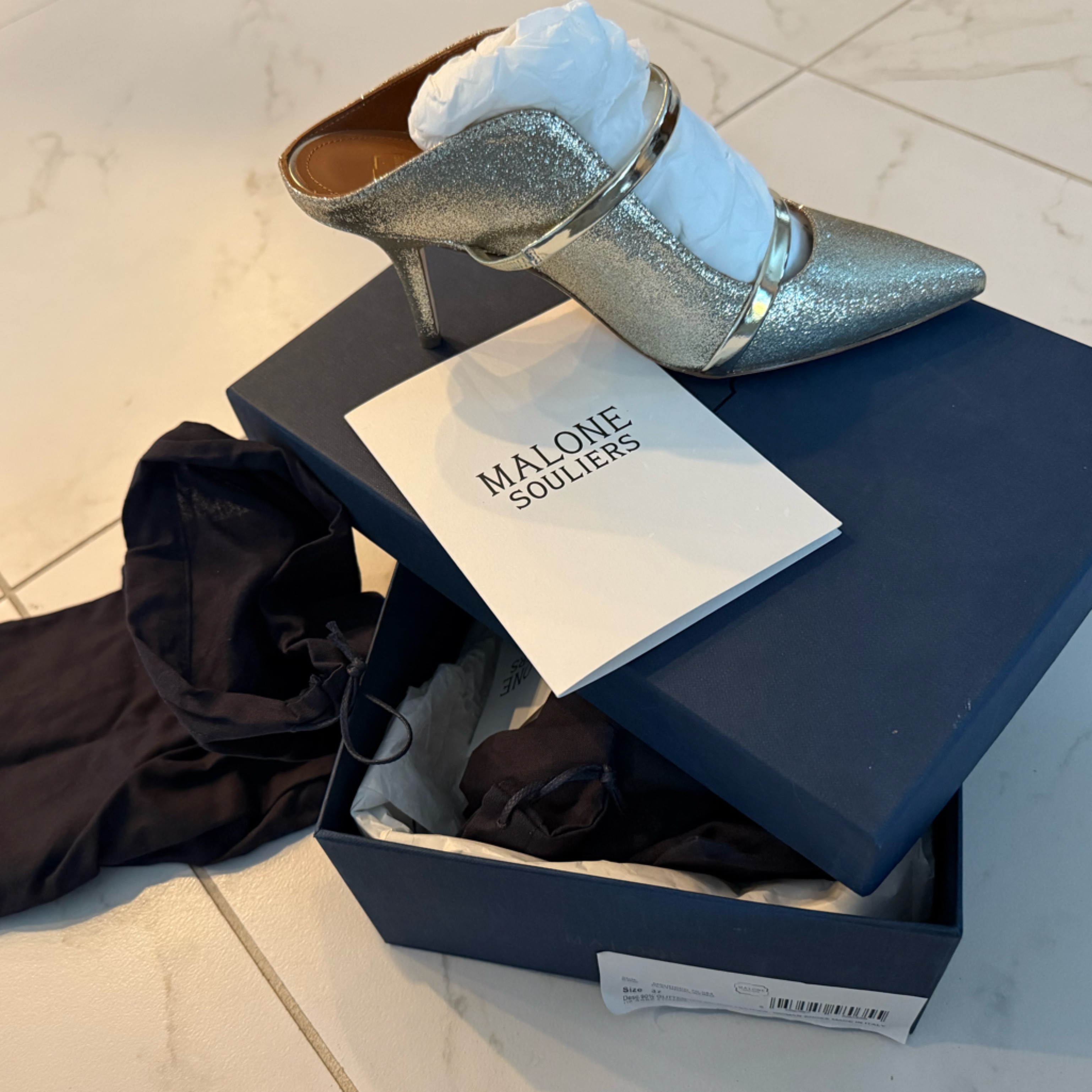 Nib Malone Souliers Glitter And Mirror Leather Shoes